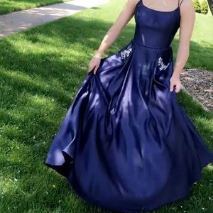 Blue size 0 prom dress